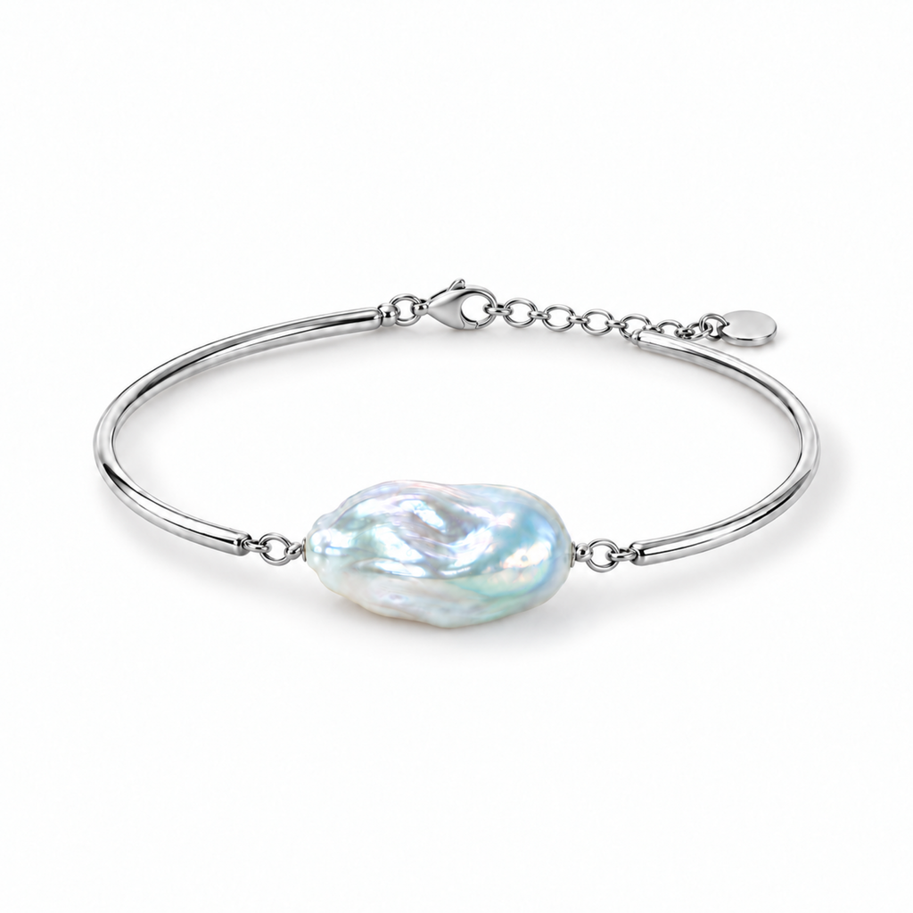 MAREN Baroque Pearl Bangle Bracelet