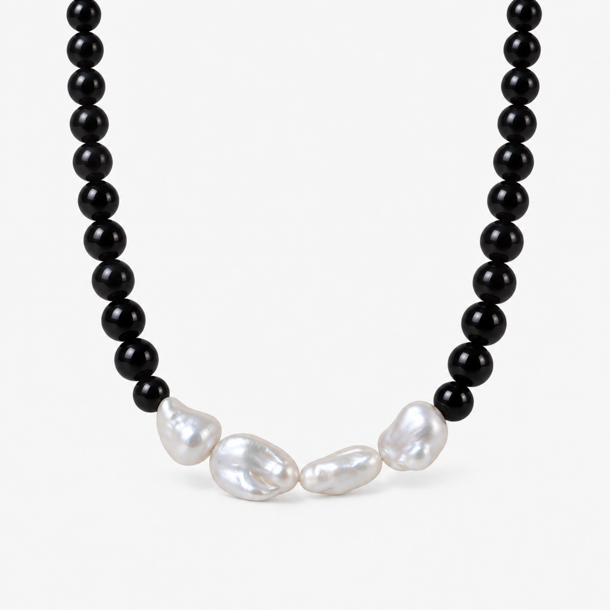 ISOLDE Baroque Pearl and Black Onyx Necklace