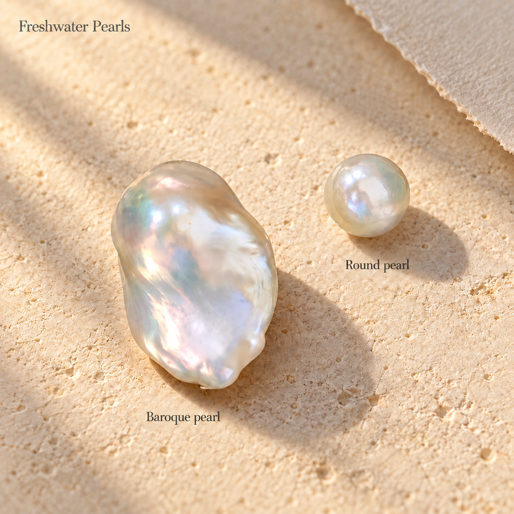 Baroque Pearl Arc Earrings — Open Horizon
