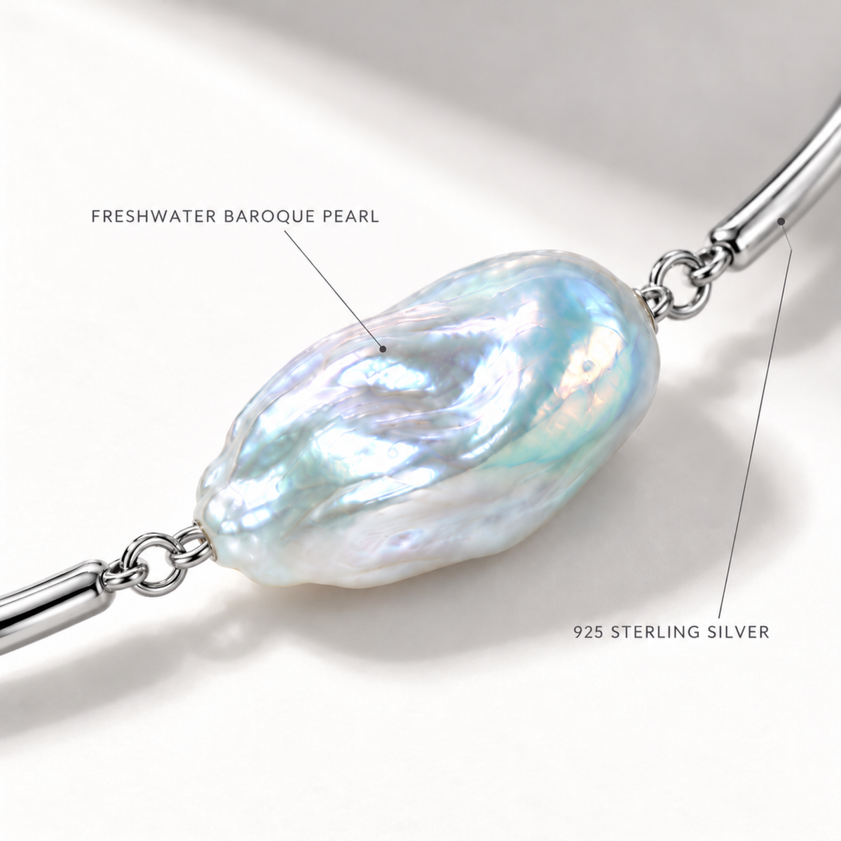 MAREN Baroque Pearl Bangle Bracelet
