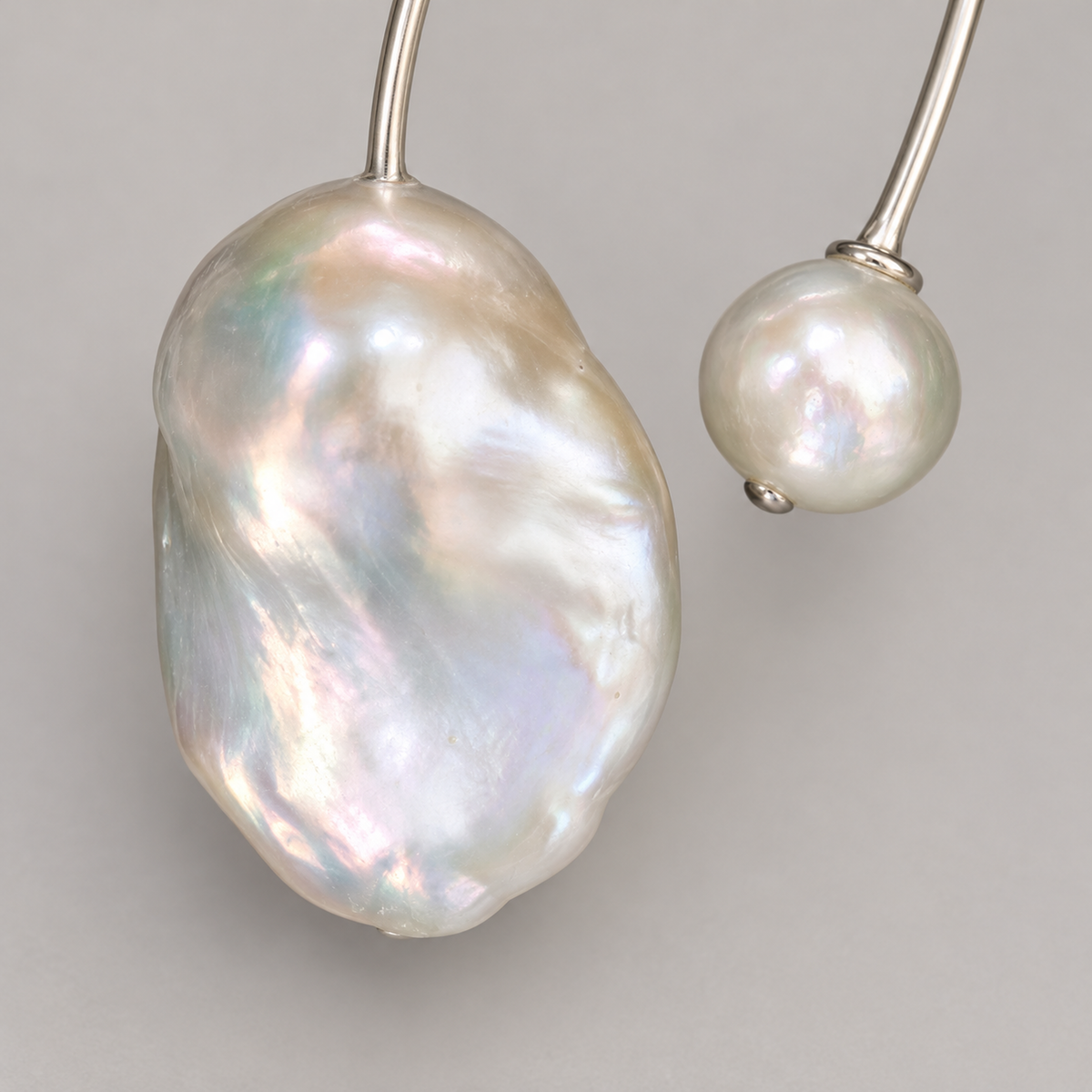 Baroque Pearl Arc Earrings — Open Horizon