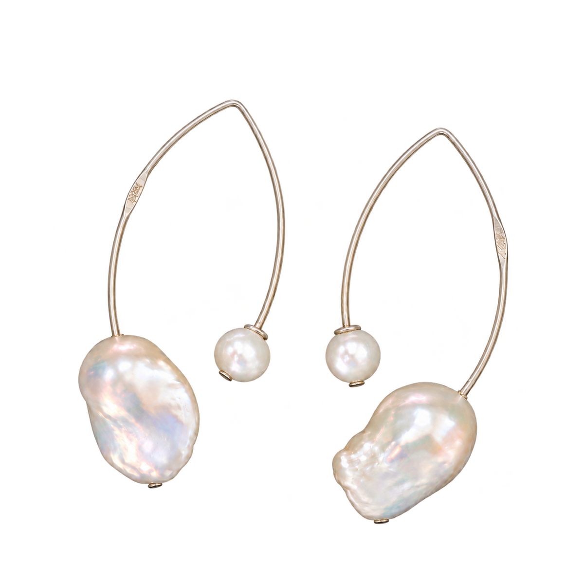 Baroque Pearl Arc Earrings — Open Horizon