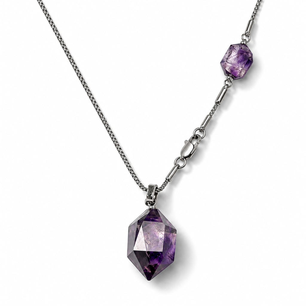 Asymmetric Two-Pendant Necklace