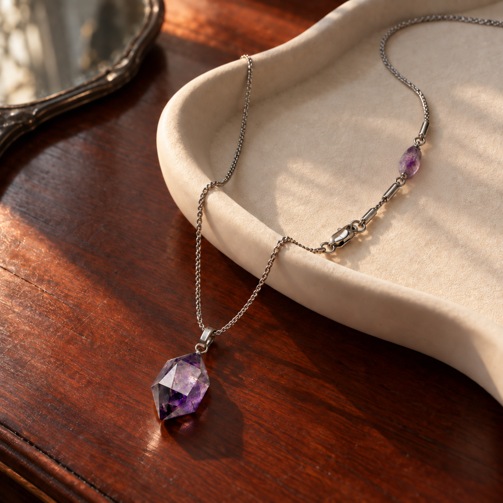 Asymmetric Two-Pendant Necklace