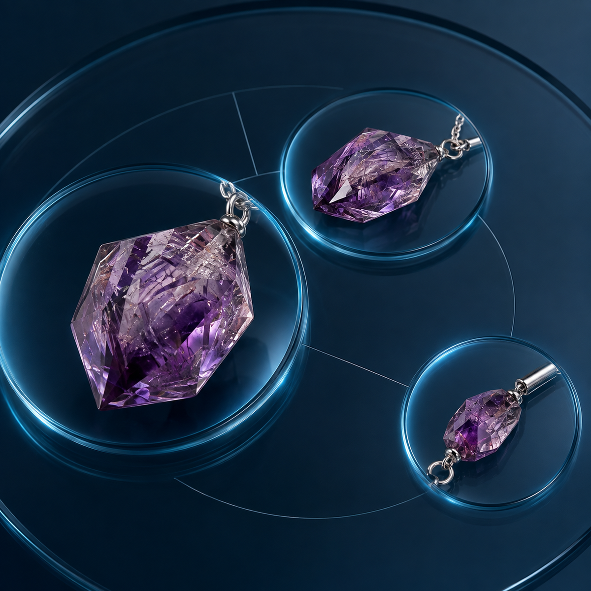 Asymmetric Two-Pendant Necklace