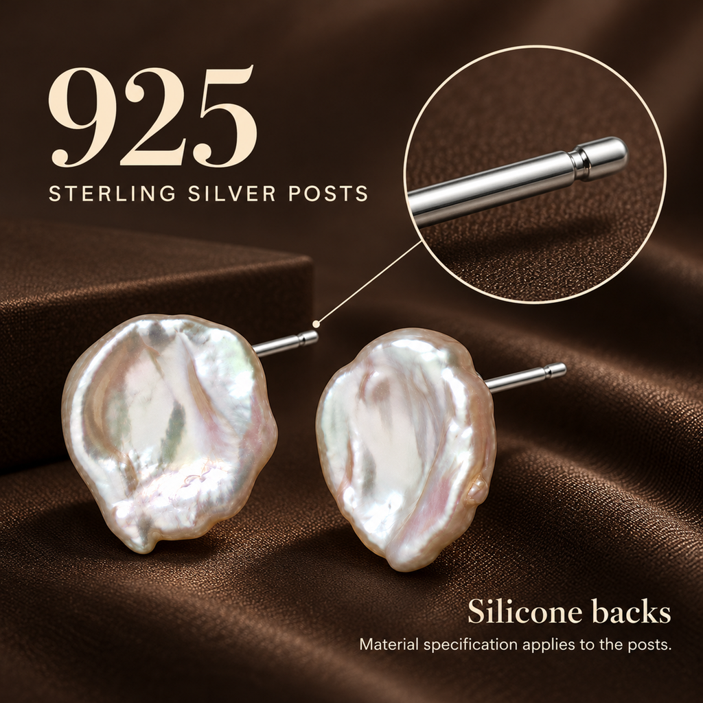 SELENE Baroque Pearl Stud Earrings