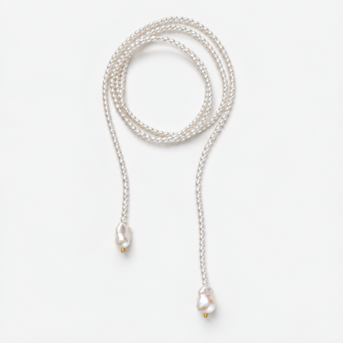 NAIA Baroque Pearl Lariat Necklace