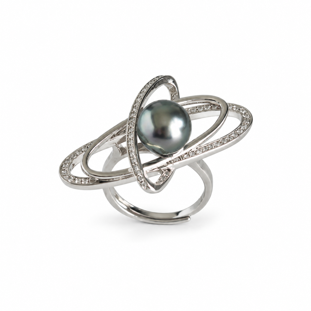 CALLISTO Tahitian Pearl Orbit Ring