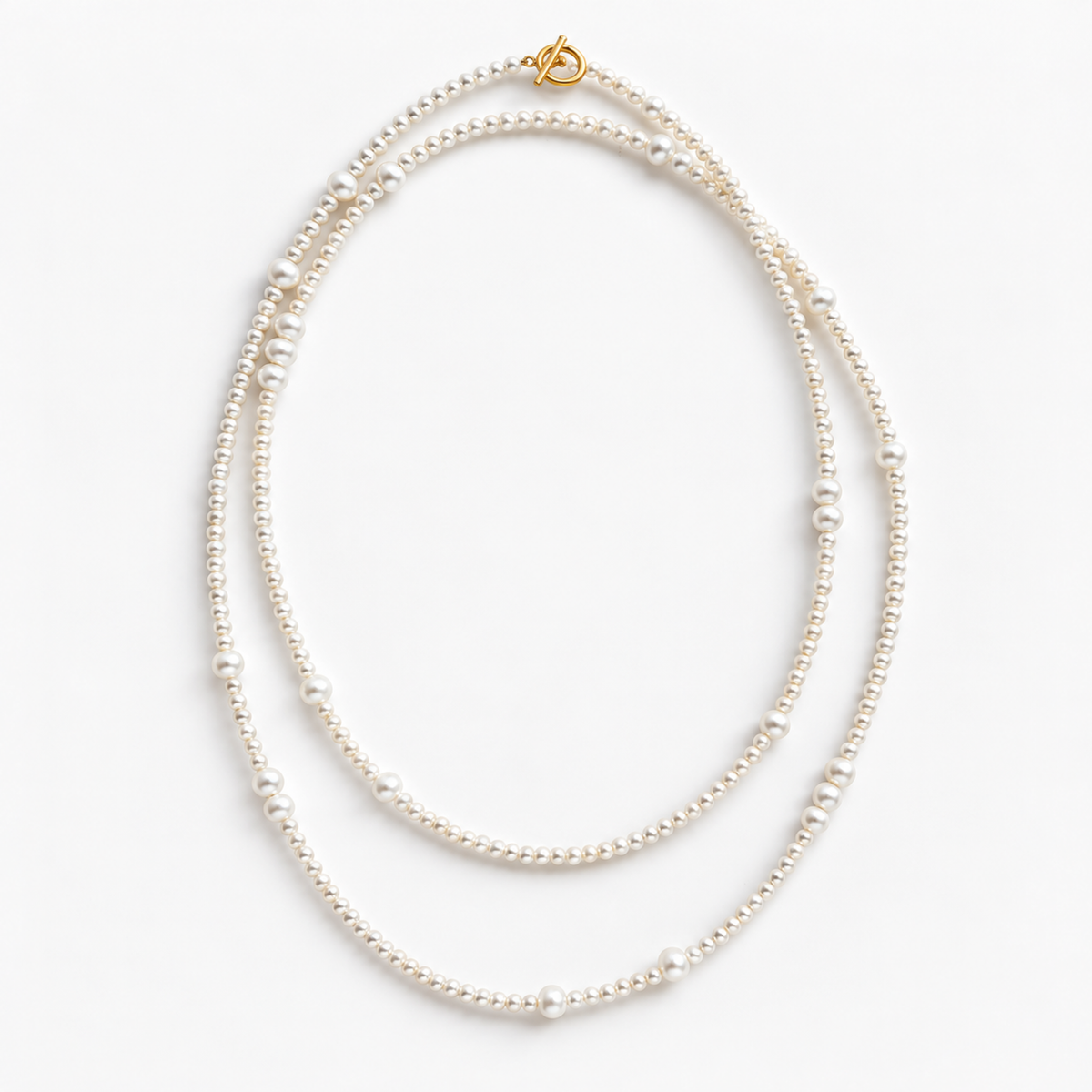 CORA Long Pearl Toggle Necklace