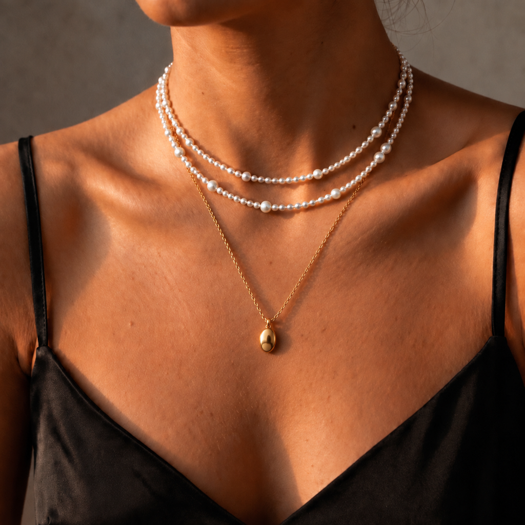 CORA Long Pearl Toggle Necklace