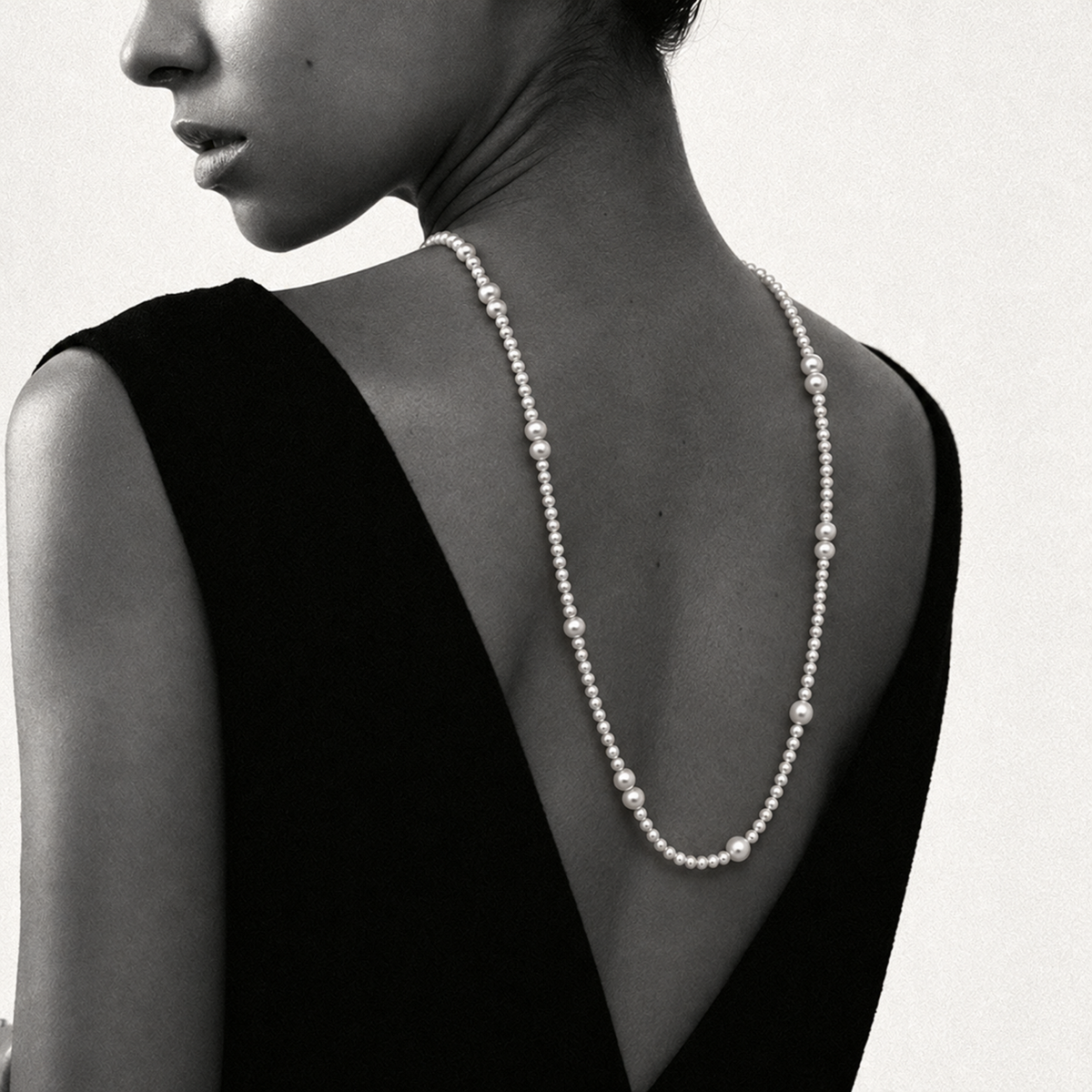 CORA Long Pearl Toggle Necklace