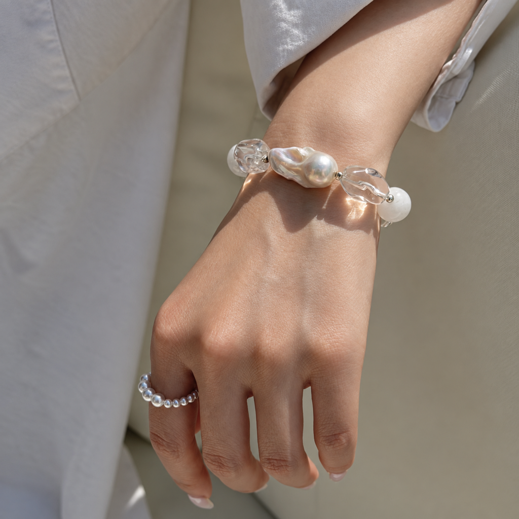 Luminous Contrast Bead Bracelet