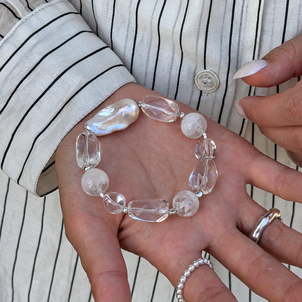 Luminous Contrast Bead Bracelet