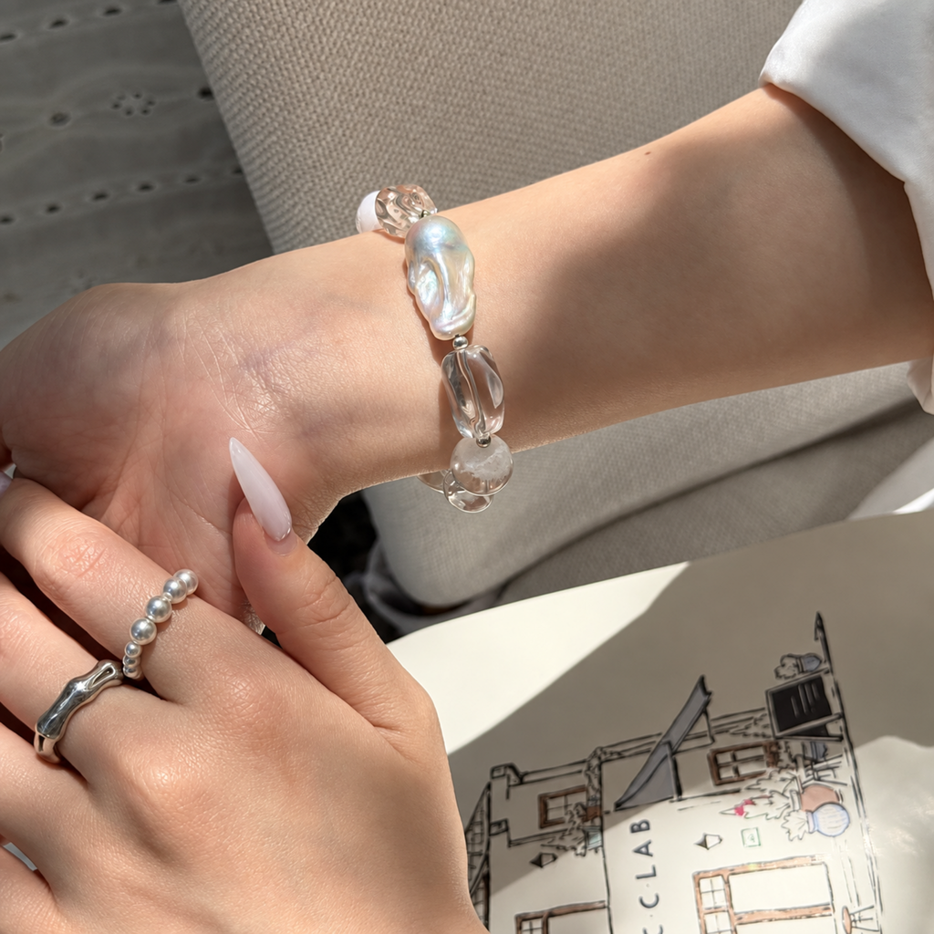 Luminous Contrast Bead Bracelet