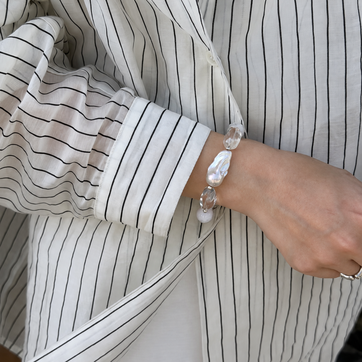 Luminous Contrast Bead Bracelet