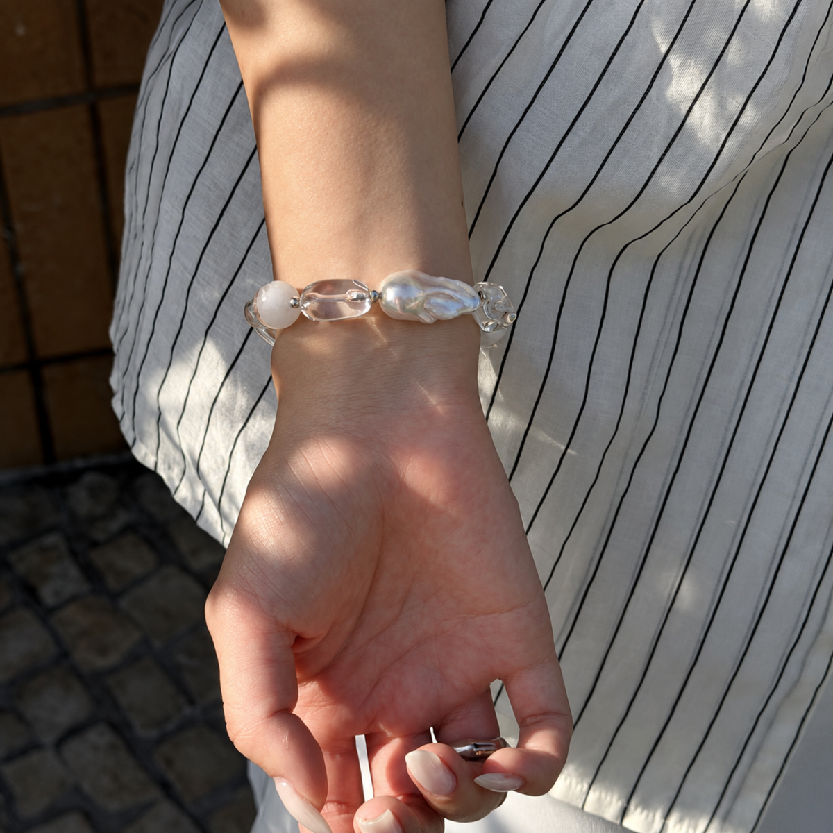 Luminous Contrast Bead Bracelet