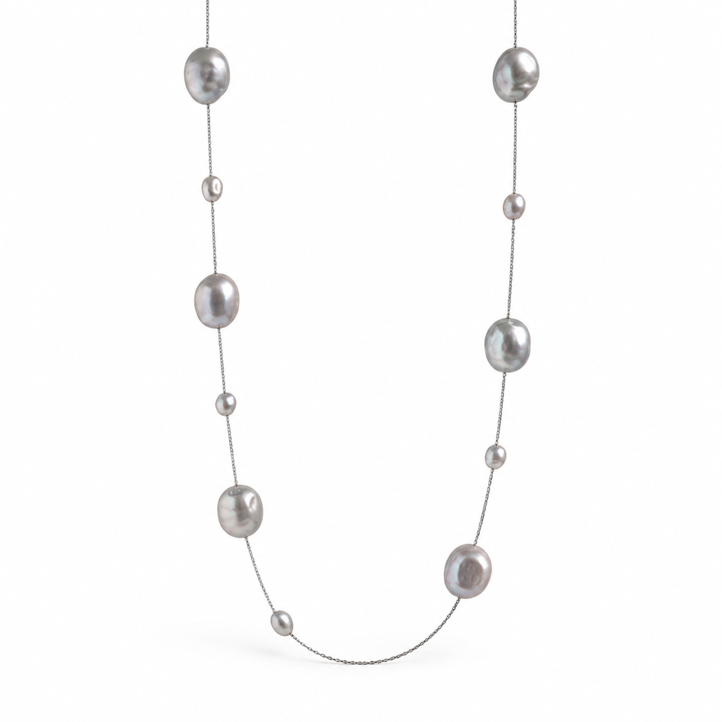 SOLENE Keshi Pearl Necklace and Bracelet Set