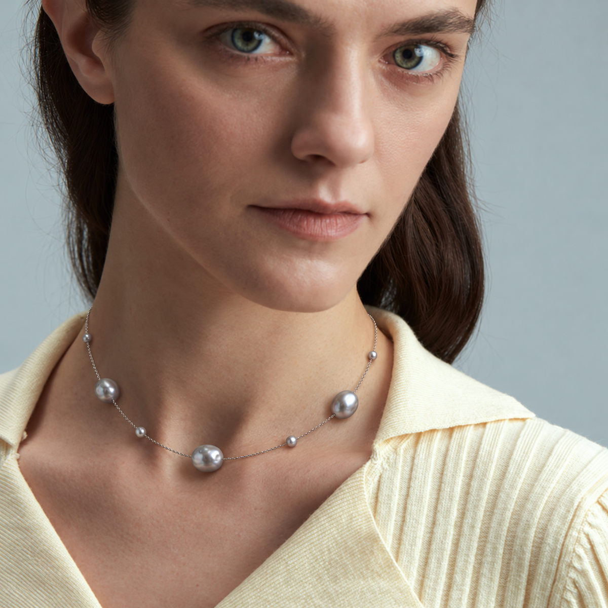 SOLENE Keshi Pearl Necklace and Bracelet Set
