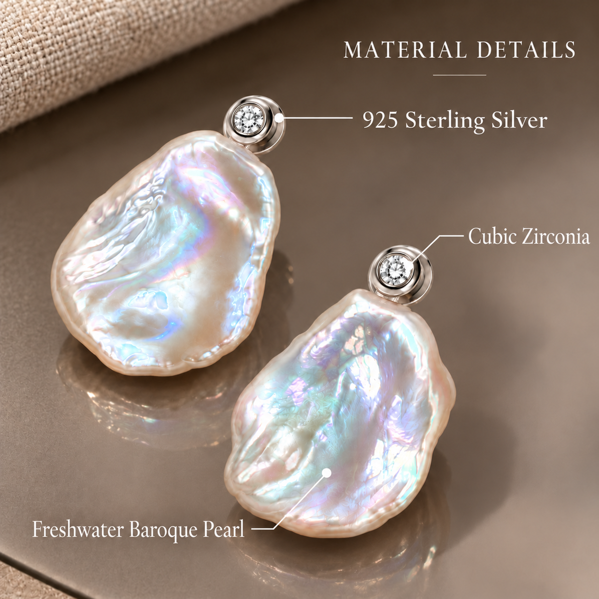 CAPELLA Baroque Pearl Stud Earrings
