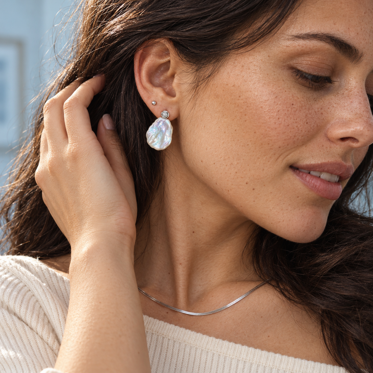 CAPELLA Baroque Pearl Stud Earrings