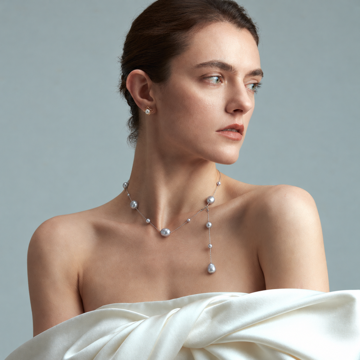 SOLENE Keshi Pearl Necklace and Bracelet Set