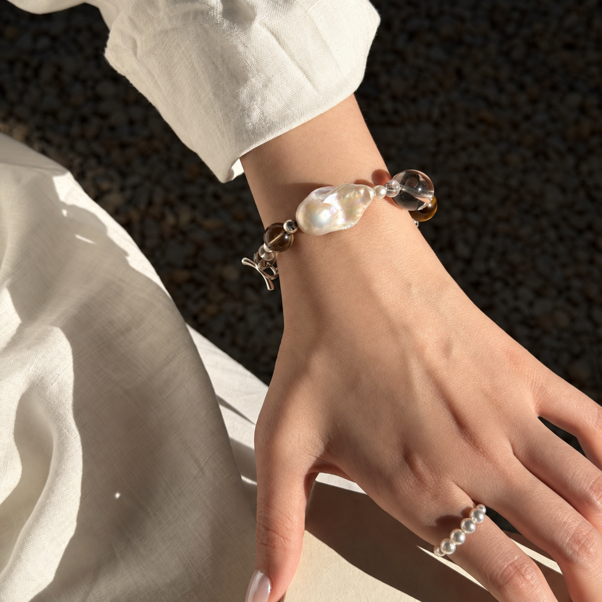Mixed-Bead Elastic Bracelet