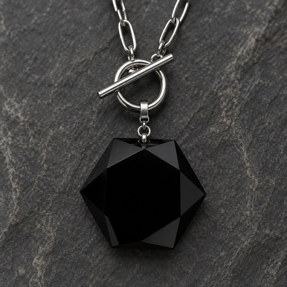 Faceted Six-Point Star Pendant Necklace