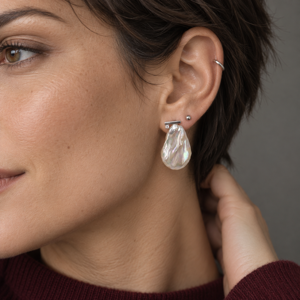 ESTELLE Baroque Pearl Drop Earrings