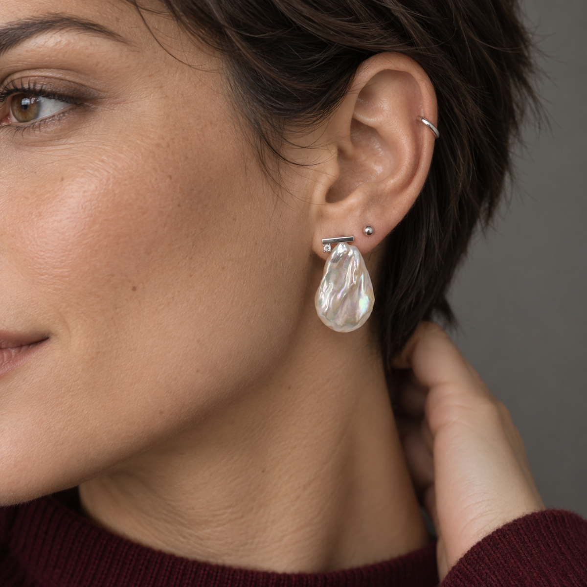ESTELLE Baroque Pearl Drop Earrings