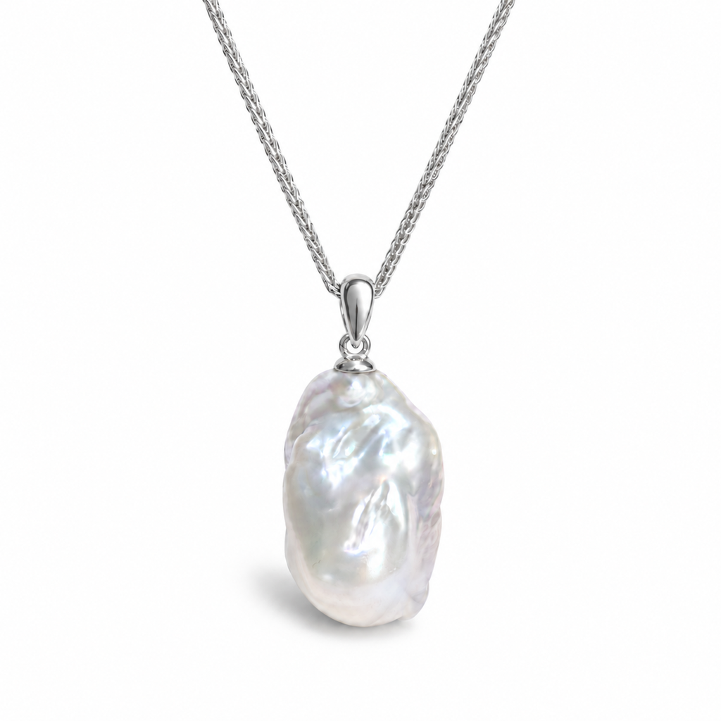 IRIS White Baroque Pearl Pendant (Chain Not Included)