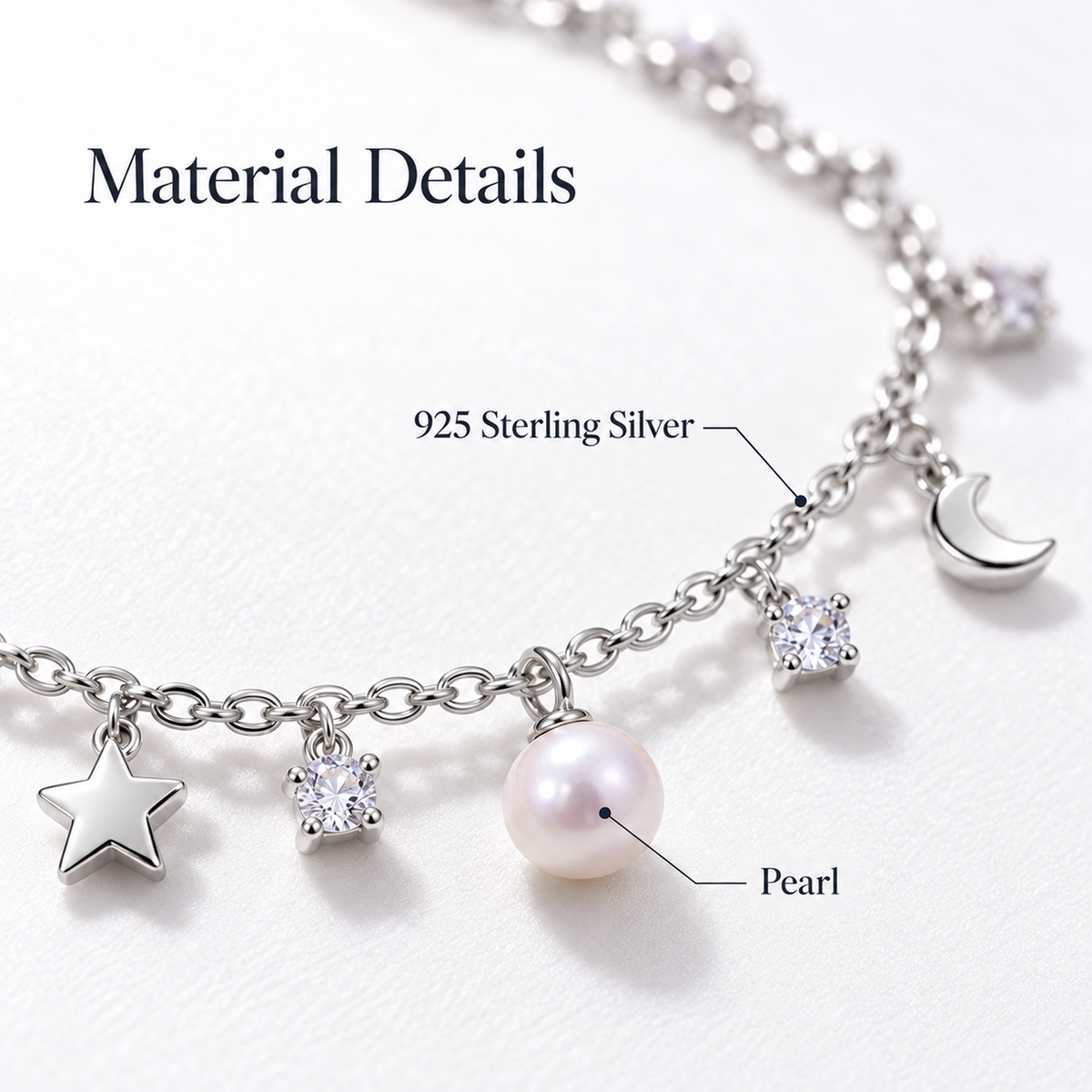 ASTERIA Pearl Star and Moon Necklace