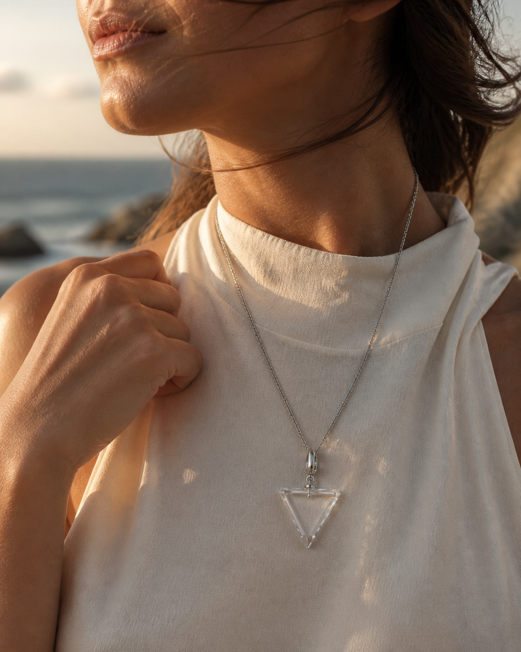 Inverted Triangle Pendant Necklace